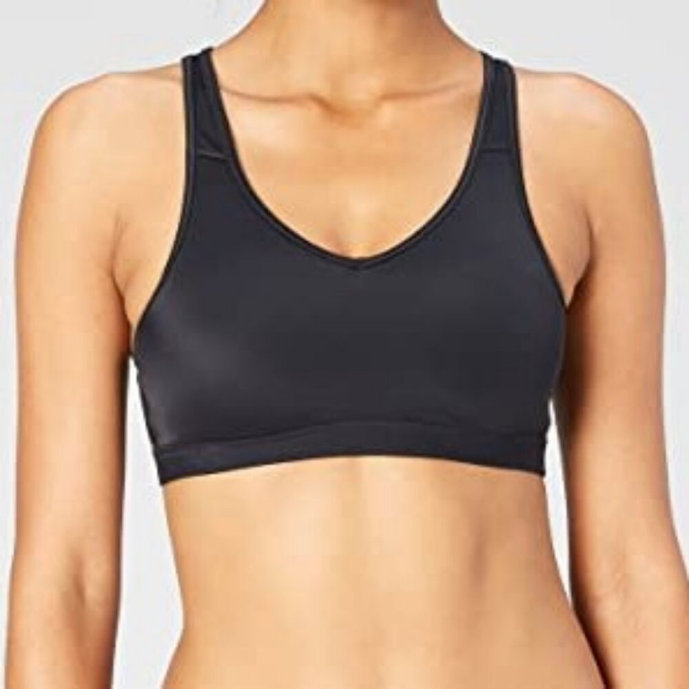 Core 10 Black Light Support Strappy Back Unique Sports Bra 34 C/D - Picture 2 of 8
